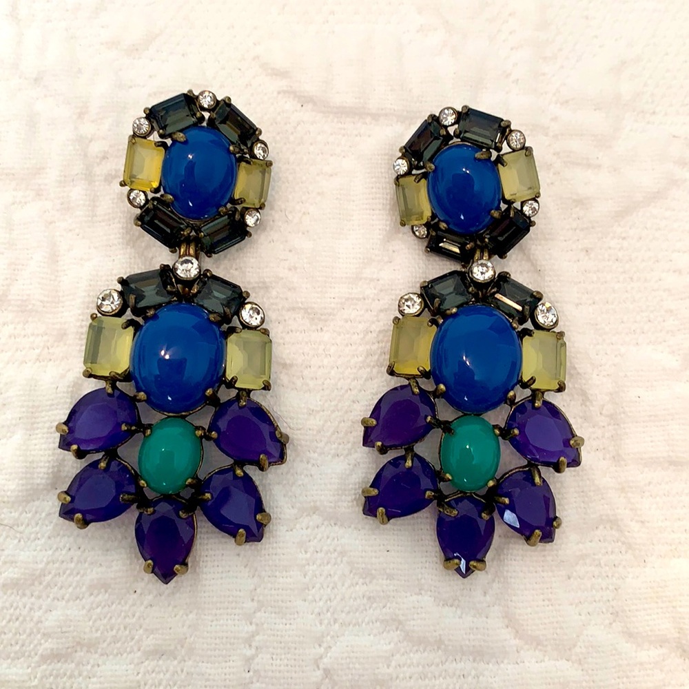 Stella & Dot Peacock Chandelier Earrings